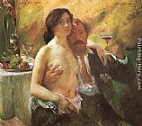 Self portrait with his Wife and a Glass of Champagne by Lovis Corinth